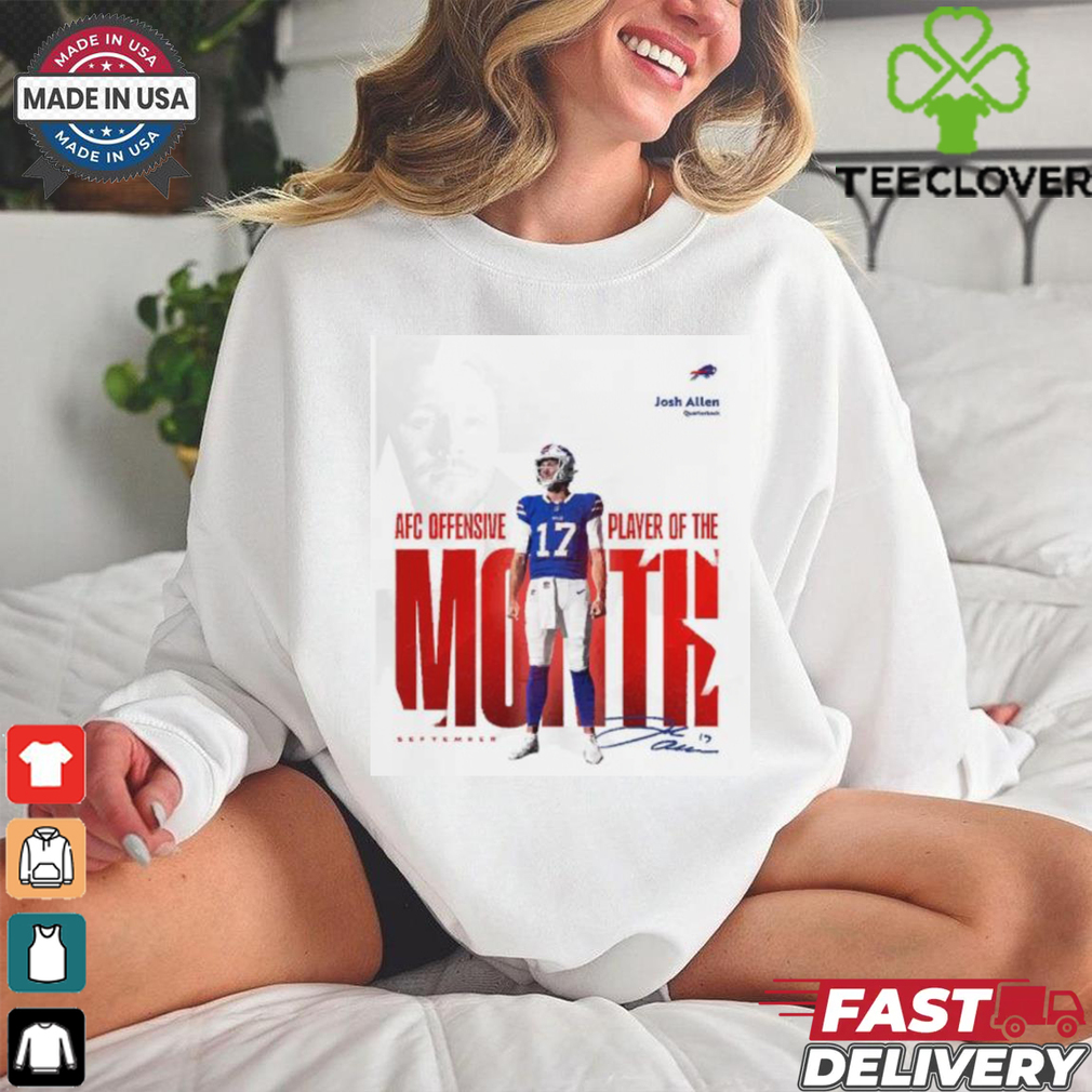 Josh Allen AFC offensive player of the month signature shirt Josh Allen AFC offensive player of the month signature shirt