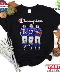 Josh Allen Amari Cooper and Curtis Samuel Buffalo Bills Champions Signatures shirt