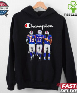 Josh Allen Amari Cooper and Curtis Samuel Buffalo Bills Champions Signatures shirt