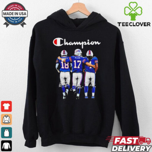 Josh Allen Amari Cooper and Curtis Samuel Buffalo Bills Champions Signatures shirt