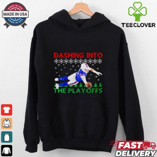 Josh Allen Dive dashing into the playoff Buffalo Bills Christmas shirt