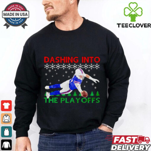Josh Allen Dive dashing into the playoff Buffalo Bills Christmas shirt