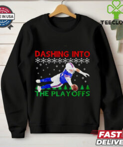 Josh Allen Dive dashing into the playoff Buffalo Bills Christmas shirt