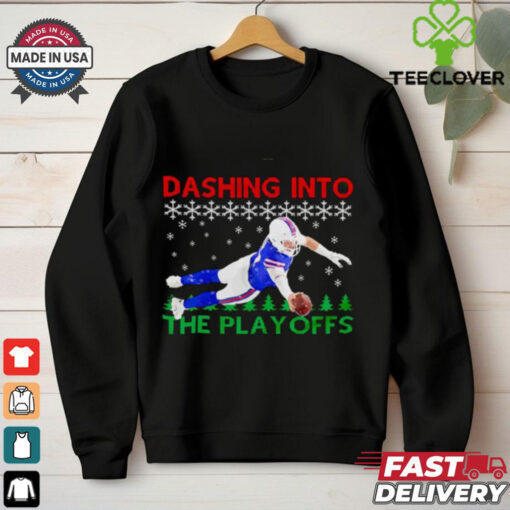 Josh Allen Dive dashing into the playoff Buffalo Bills Christmas shirt