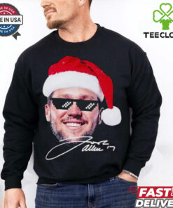 Josh Allen Santa hat funny swagg meme signature Christmas shirt