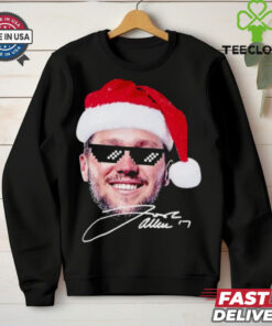 Josh Allen Santa hat funny swagg meme signature Christmas shirt