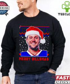 Josh Allen With Santa Hat Funny Merry Billsmas Christmas shirt