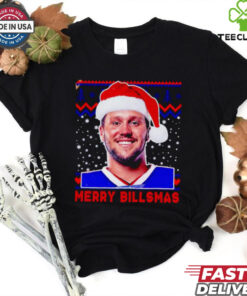 Josh Allen With Santa Hat Funny Merry Billsmas Christmas shirt