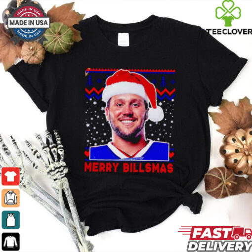 Josh Allen With Santa Hat Funny Merry Billsmas Christmas shirt
