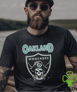 Josh jacobs wearing oakland who cares 8 raiders skull shirt