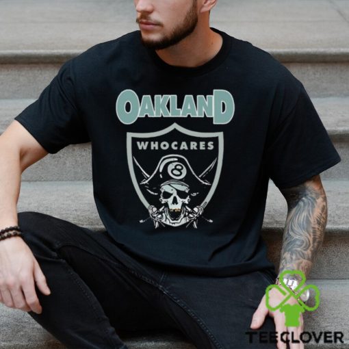 Josh jacobs wearing oakland who cares 8 raiders skull shirt