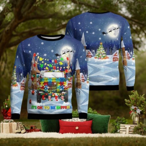 Jp Autism It’s Ok To Be Different Christmas Ugly Sweater 3D Gift For Men And Women