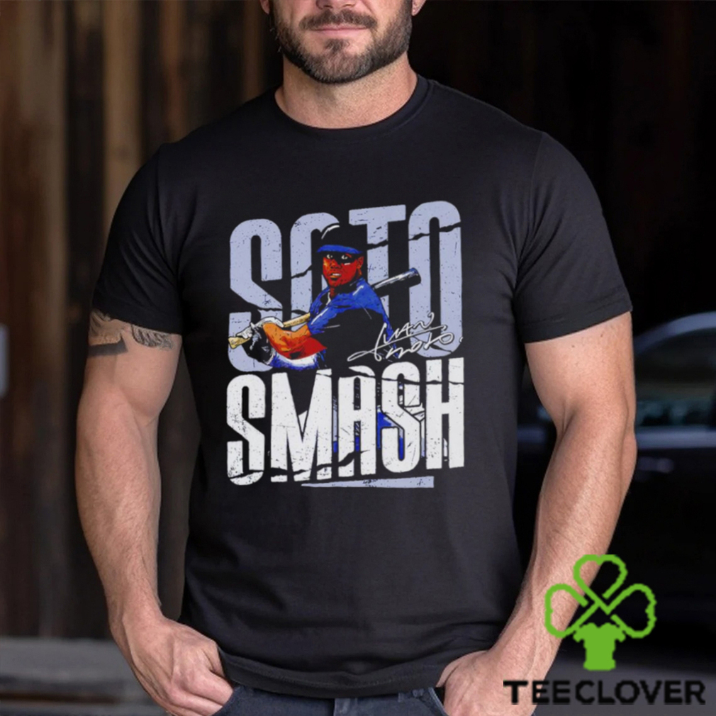 Juan Soto New York Y Soto Smash WHT Baseball Shirt Juan Soto New York Y Soto Smash WHT Baseball Shirt