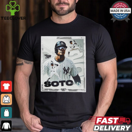 Juan Soto New York Yankees MLB Two Hundred Career Home Runs Signature Poster t shirt