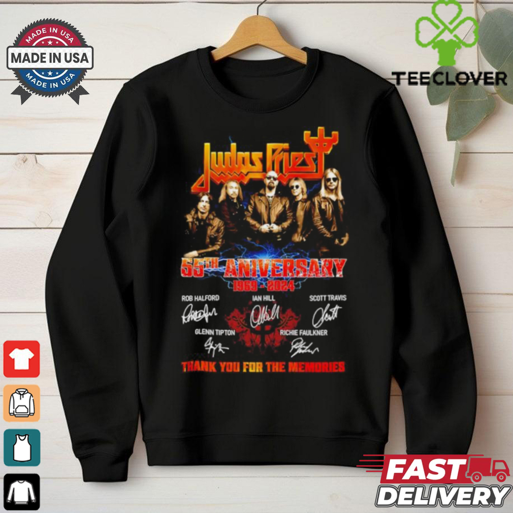 Judas Priest 55th Anniversary 1969 2024 Rob Halford Ian Hill Scott Travis Glenn Tipton and Richie Faulkner Signatures shirt Judas Priest 55th Anniversary 1969 2024 Rob Halford Ian Hill Scott Travis Glenn Tipton and Richie Faulkner Signatures shirt