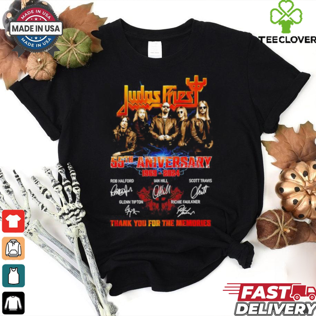 Judas Priest 55th Anniversary 1969 2024 Rob Halford Ian Hill Scott Travis Glenn Tipton and Richie Faulkner Signatures shirt Judas Priest 55th Anniversary 1969 2024 Rob Halford Ian Hill Scott Travis Glenn Tipton and Richie Faulkner Signatures shirt