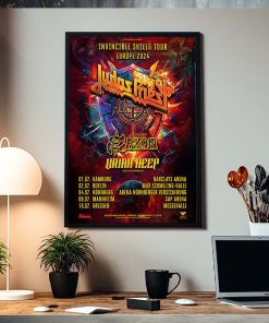 Judas Priest Invincible Shield Tour Europe 2024 Home Decor Poster Canvas