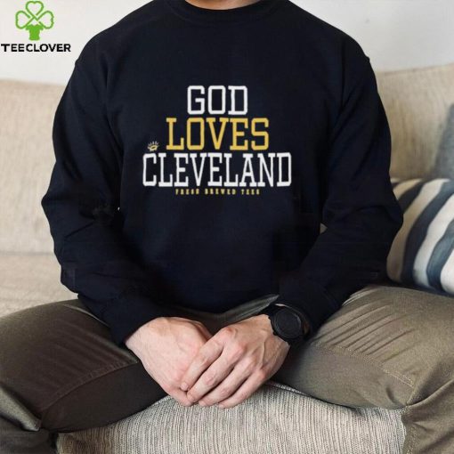 Julie Donuts Wearing God Loves Cleveland Fresh Brewed Shirt