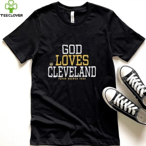 Julie Donuts Wearing God Loves Cleveland Fresh Brewed Shirt