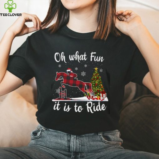Jumping Eventing Christmas   Oh What Fun It Is To Ride Classic T Shirt