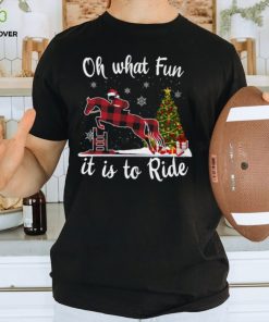 Jumping Eventing Christmas Oh What Fun It Is To Ride Classic T Shirt