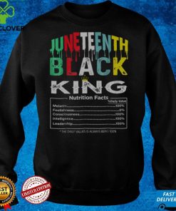 Juneteenth Black King Nutritional Facts Empowerment T Shirt