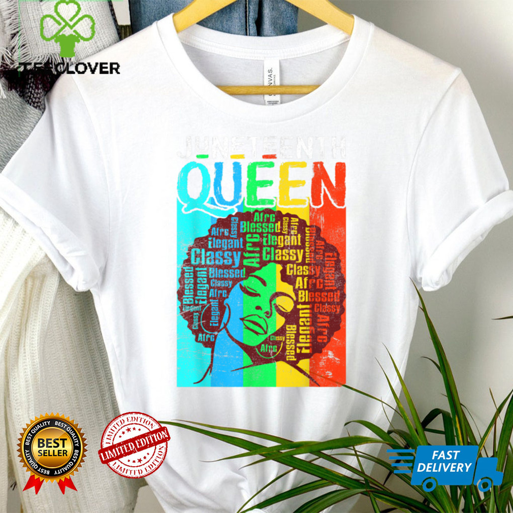 Juneteenth Queen Afro Melanin Black Girl Magic Women Girls T Shirt