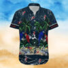 Monochrome Floral Elegance Houston Texans Hawaiian Shirt