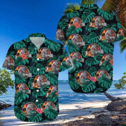 Jurassic Park Hawaii Shirt Grean Leaf For Summer Gift