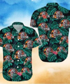 Jurassic Park Hawaii Shirt Grean Leaf For Summer Gift