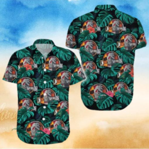 Jurassic Park Hawaii Shirt Grean Leaf For Summer Gift