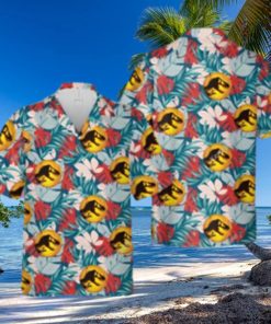 Jurassic Park Hawaiian Shirt Jurassic Park Symbol Tropical Flaura