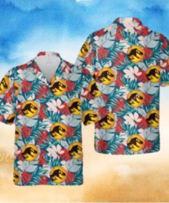Jurassic Park Hawaiian Shirt Jurassic Park Symbol Tropical Flaura