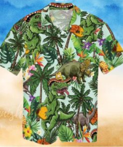 Jurassic Park Hawaiian Shirt T rex With Taco Jurassic Dinosaur