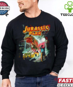 Jurassic Park night rain graphic shirt