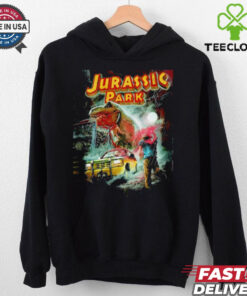 Jurassic Park night rain graphic shirt