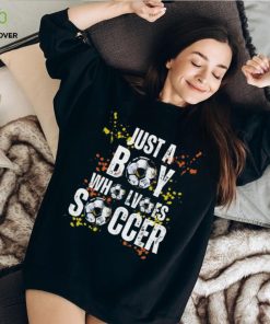 Just A Boy Who Loves Soccer on Men's V Neck T Shirt
