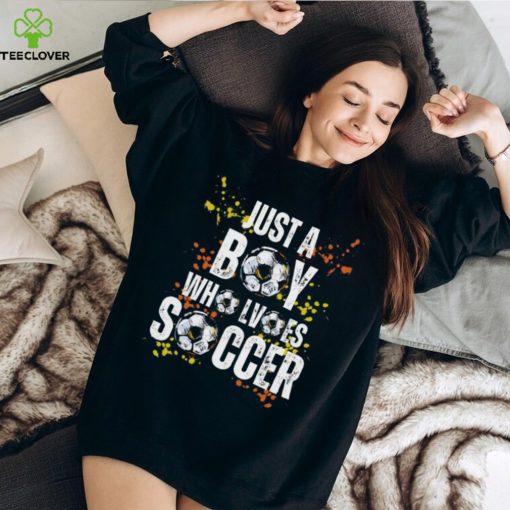 Just A Boy Who Loves Soccer on Men’s V Neck T Shirt