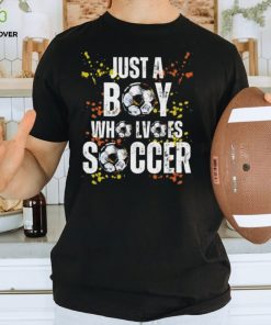 Just A Boy Who Loves Soccer on Men's V Neck T Shirt