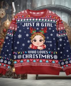 Just A Girl, Boy Who Loves Christmas   Personalized Ugly Sweater