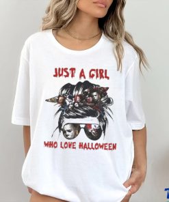 Just A Girl Who Love Halloween Horror Movie Characters Shirt 2 Just A Girl Who Love Halloween Horror Movie Characters Shirt