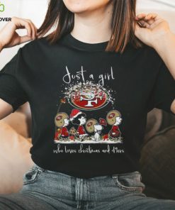 Just A Girl Who Loves Christmas And 49ers T Shirt