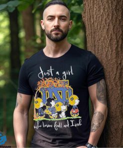 Just A Girl Who Loves Fall And Irish Peanuts Characters Snoopy T Shirt