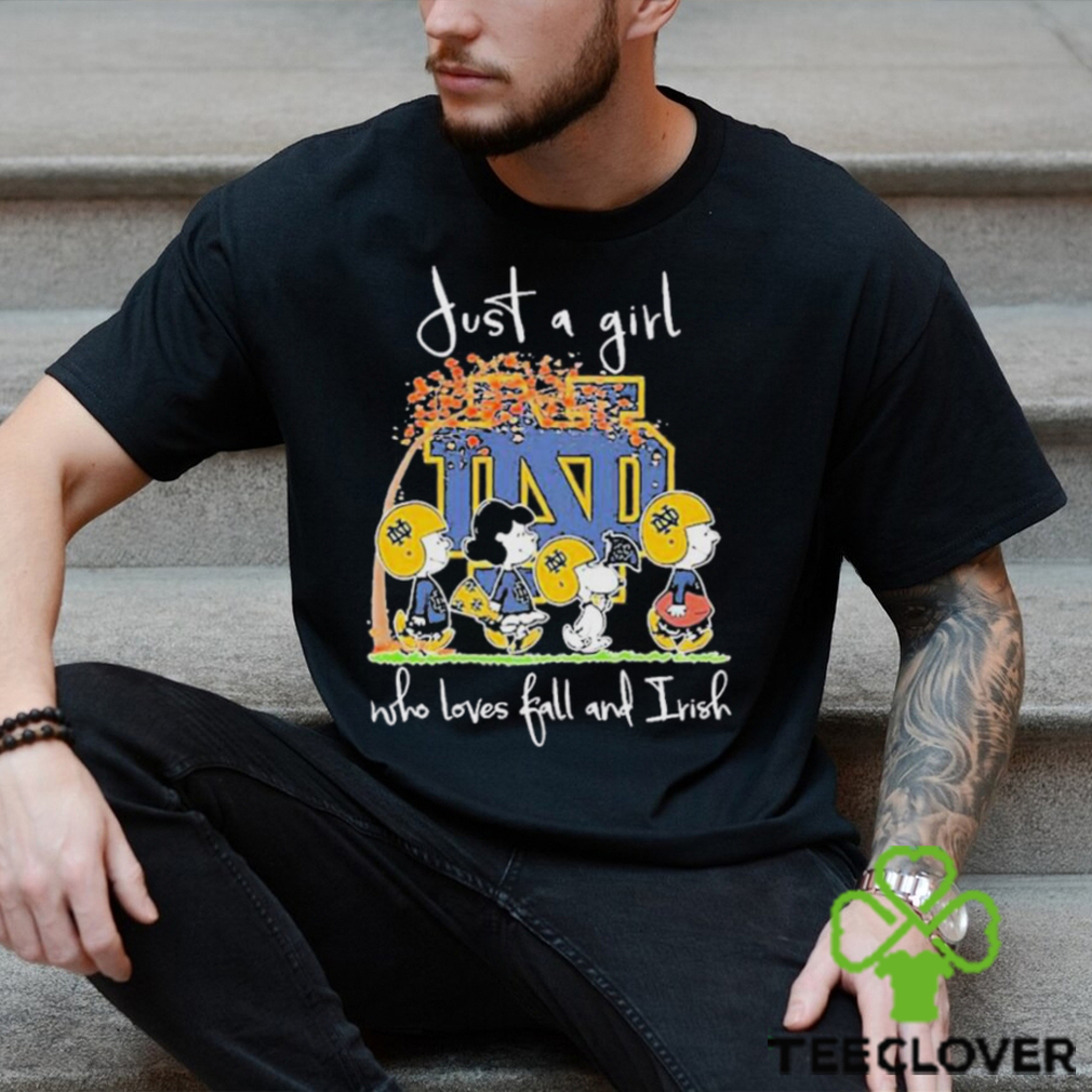 Just A Girl Who Loves Fall And Irish Peanuts Characters Snoopy T Shirt Just A Girl Who Loves Fall And Irish Peanuts Characters Snoopy T Shirt