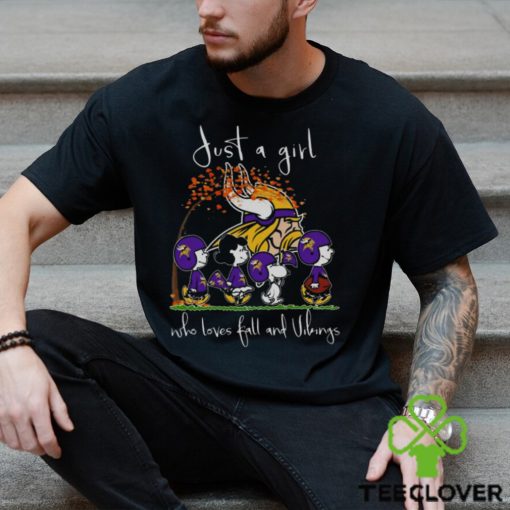 Just A Girl Who Loves Fall And Vikings T Shirt