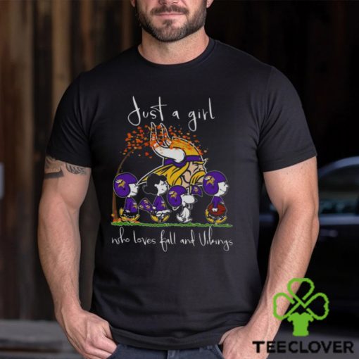 Just A Girl Who Loves Fall And Vikings T Shirt