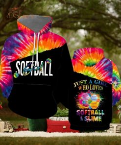 Just A Girl Who Loves Softball And Slime Colorful 3d All Over Print Hoodie