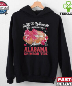 Just A Woman Who Loves Football And Alabama Crimson Tide Helmet Shirt