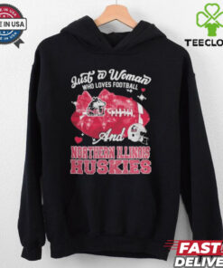 Just A Woman Who Loves Football And Northern Illinois Huskies Helmet Shirt