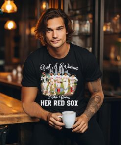 Just A Woman Who Loves Her Boston Red Sox Signatures Shirt